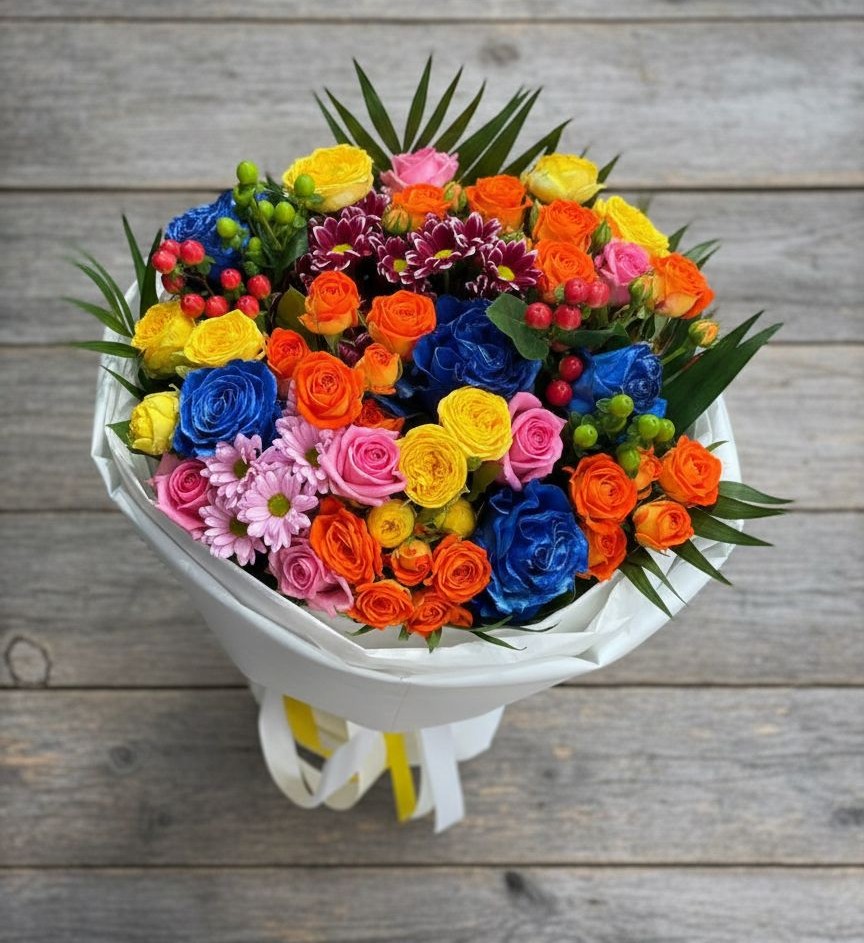 Букет цветов из: Розы и Хризантемы в Шуе