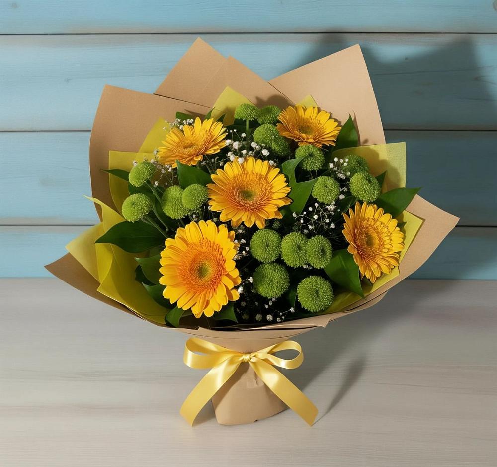 Букет цветов из: Герберы и Хризантемы в Шуе