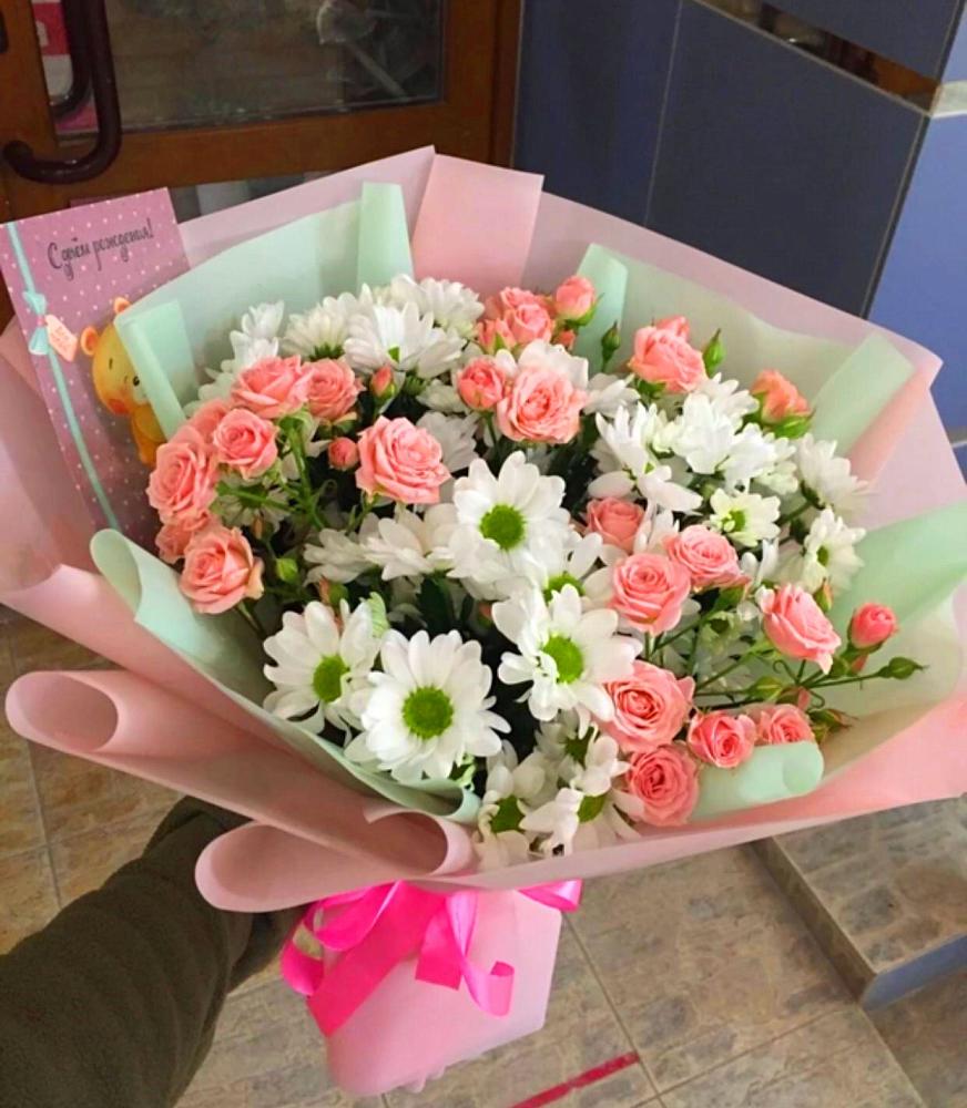 Букет цветов из: Розы и Хризантемы в Шуе