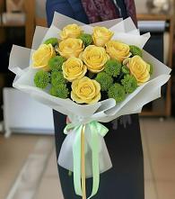 Букет цветов из:  Хризантемы и Розы в Шуе