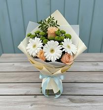 Букет цветов из:  Герберы, Розы и Хризантемы в Шуе